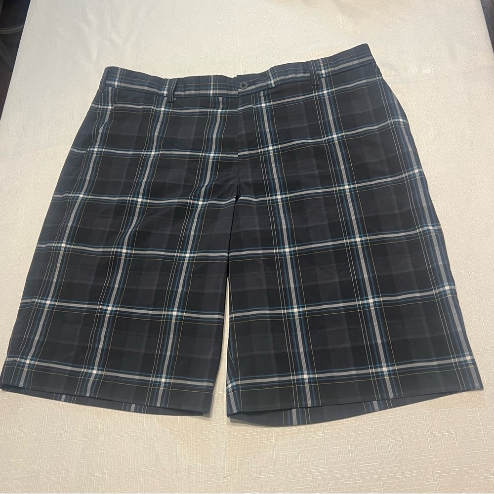 Nike Black and Blue Flat Front Shorts